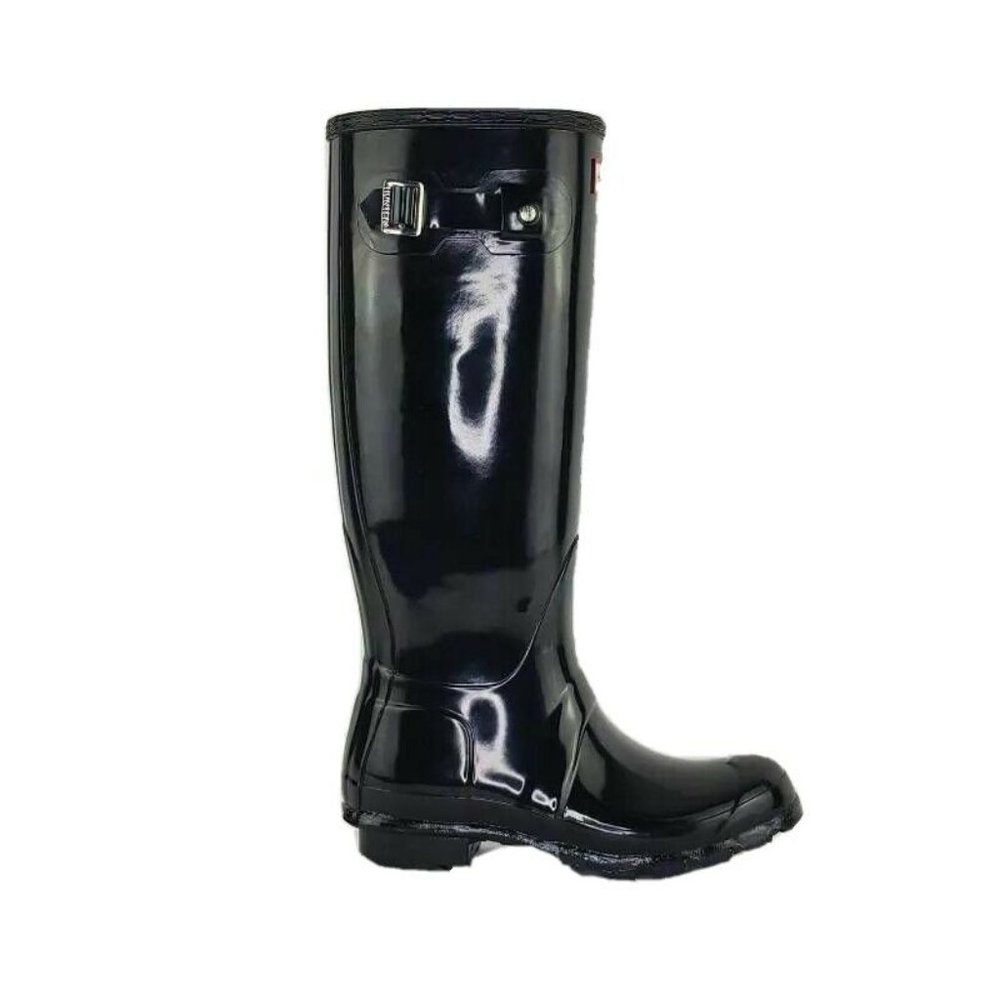 Hunter Womens Original Tall Gloss Rainboots Black